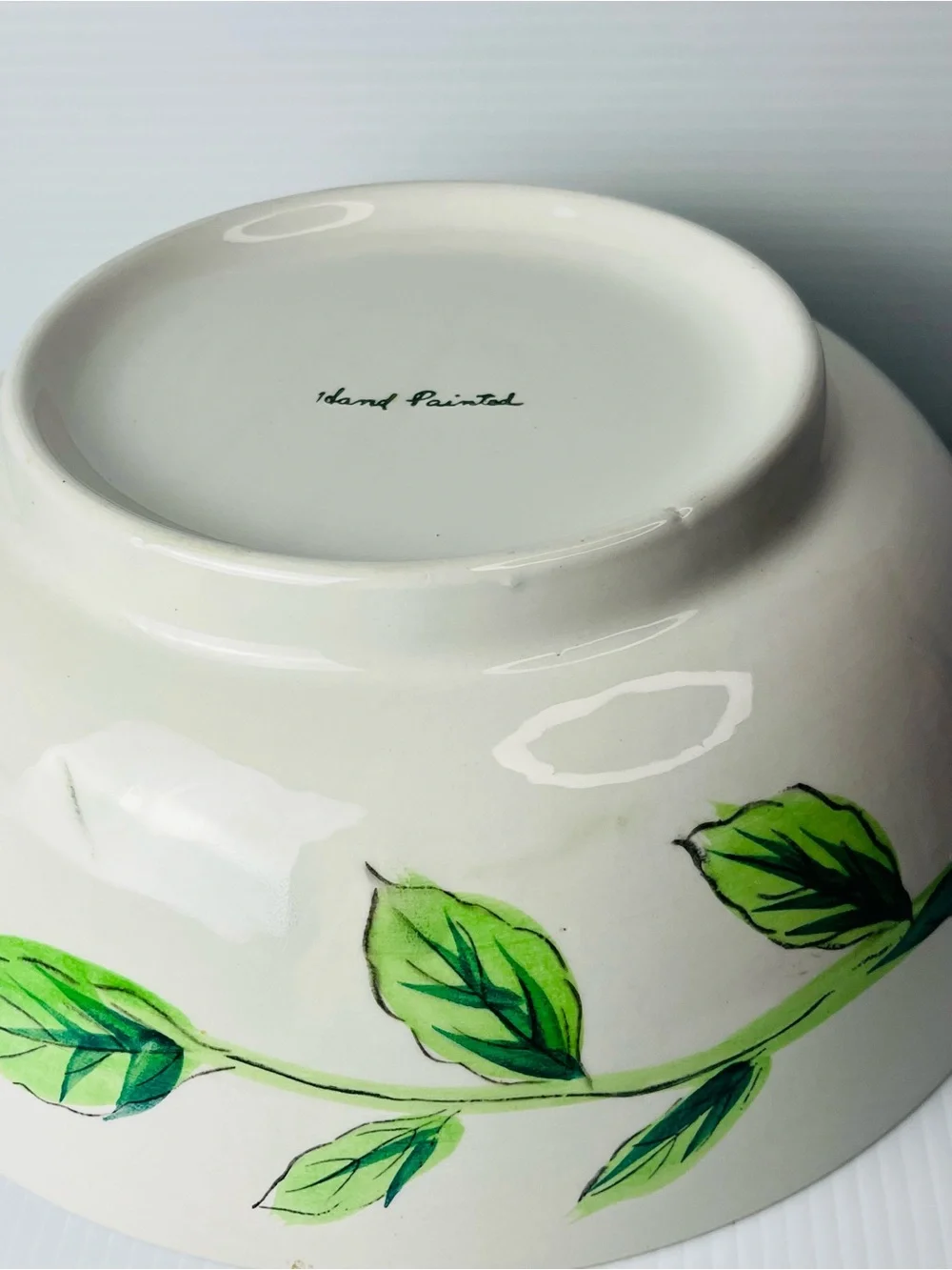 Vintage Hand Painted Fruit Pattern Serving Bowl